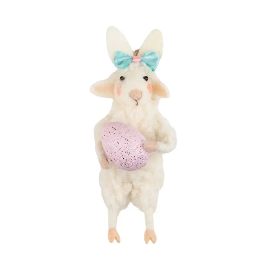 Lamb with Bunny Ears Felt Ornament | Putti Easter Decorations