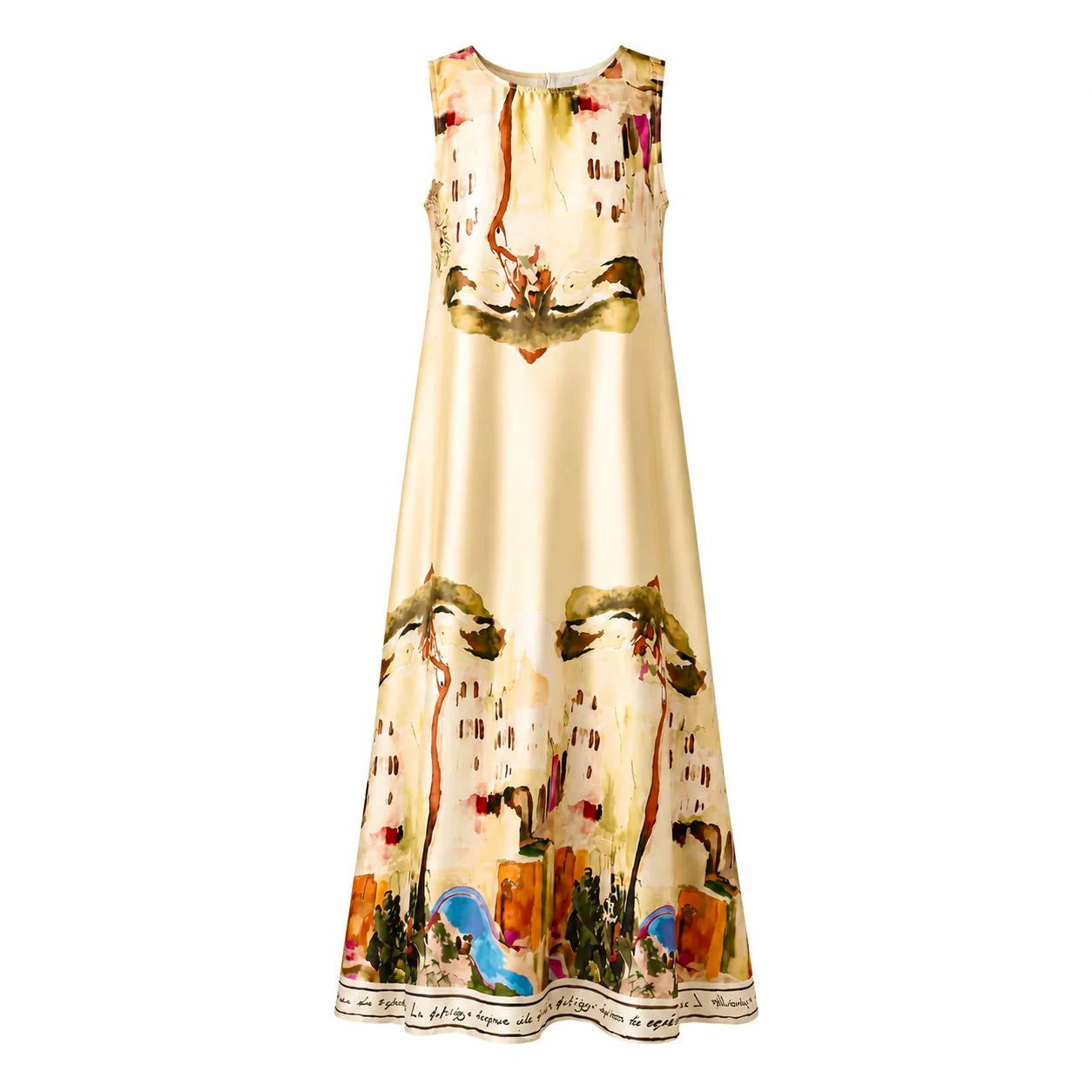 Amalfi Satin Dress - Yellow