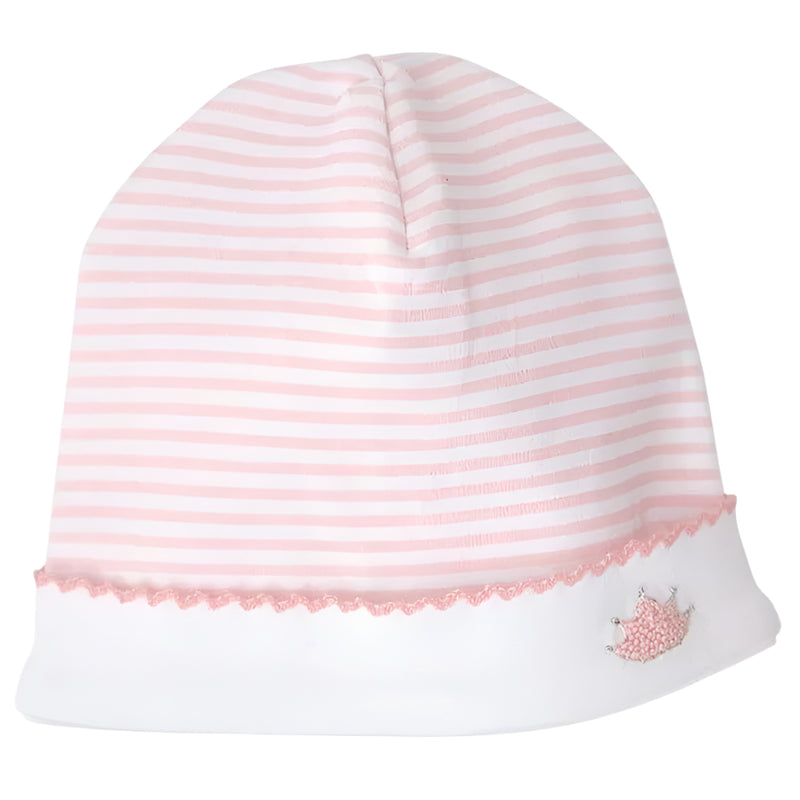 Mud Pie - Pink Striped French Knot Crown Cap