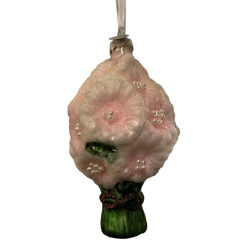 Bouquet of Daisies Glass Ornament - Light Pink