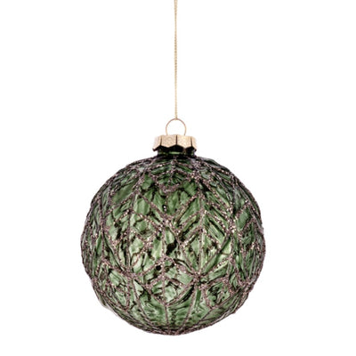 Green Frosted Ball Ornaments