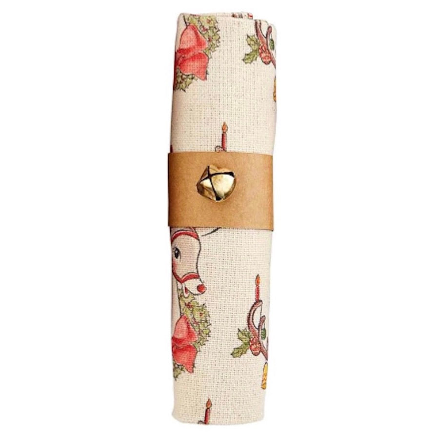 Jingle Bell Wrapped Towel - Reindeer