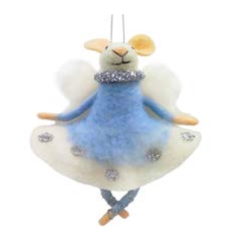 "Iced Blue Angela" Felt Mouse Ornament
