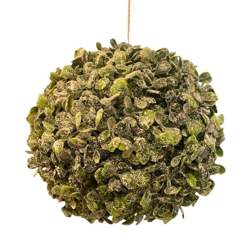 Frosted Boxwood Hanging Ball - Large