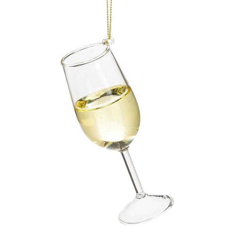 Glass of White Wine Ornament | Putti Christmas Celebrations