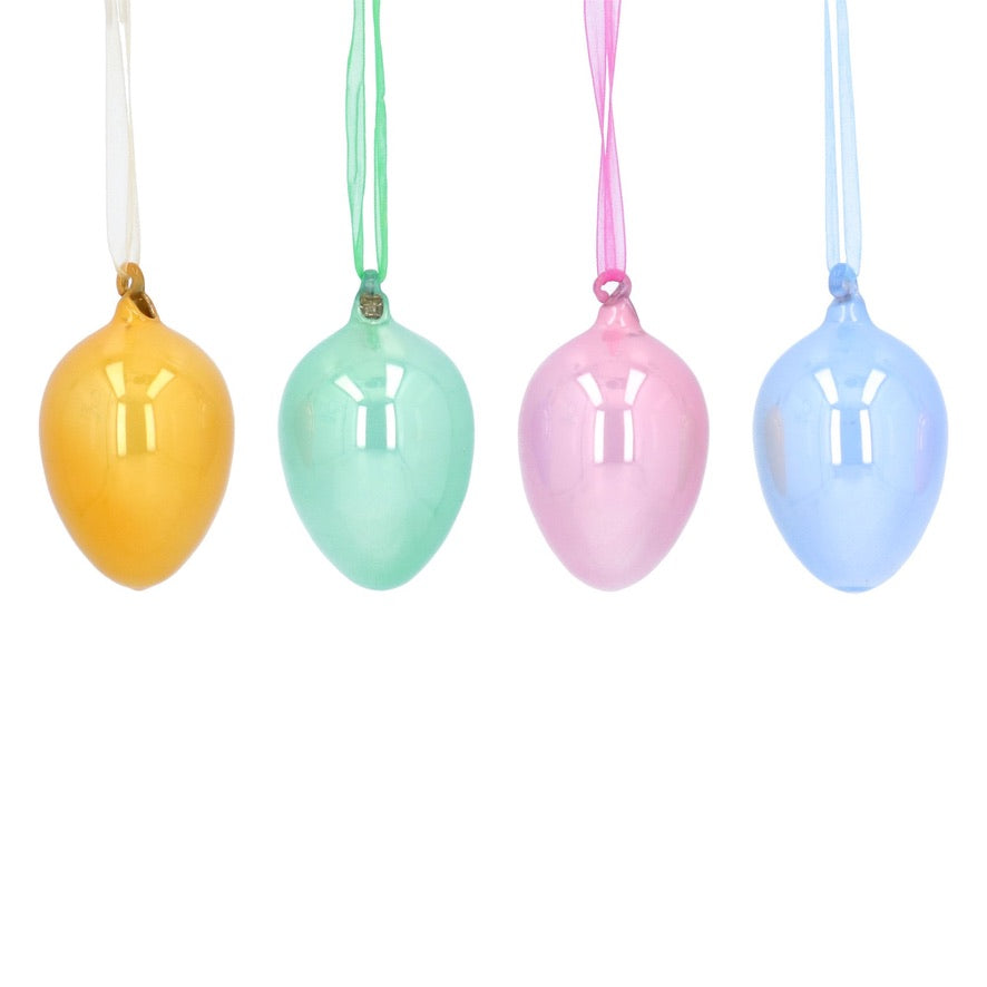 Pastel Pearlized Glass Egg Ornament | Putti Fine Furnishings
