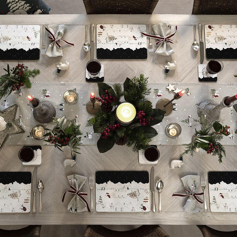 Sophie Allport "Snow Season" Lunch Placemat Set of 4 | Putti Christmas Entertaining