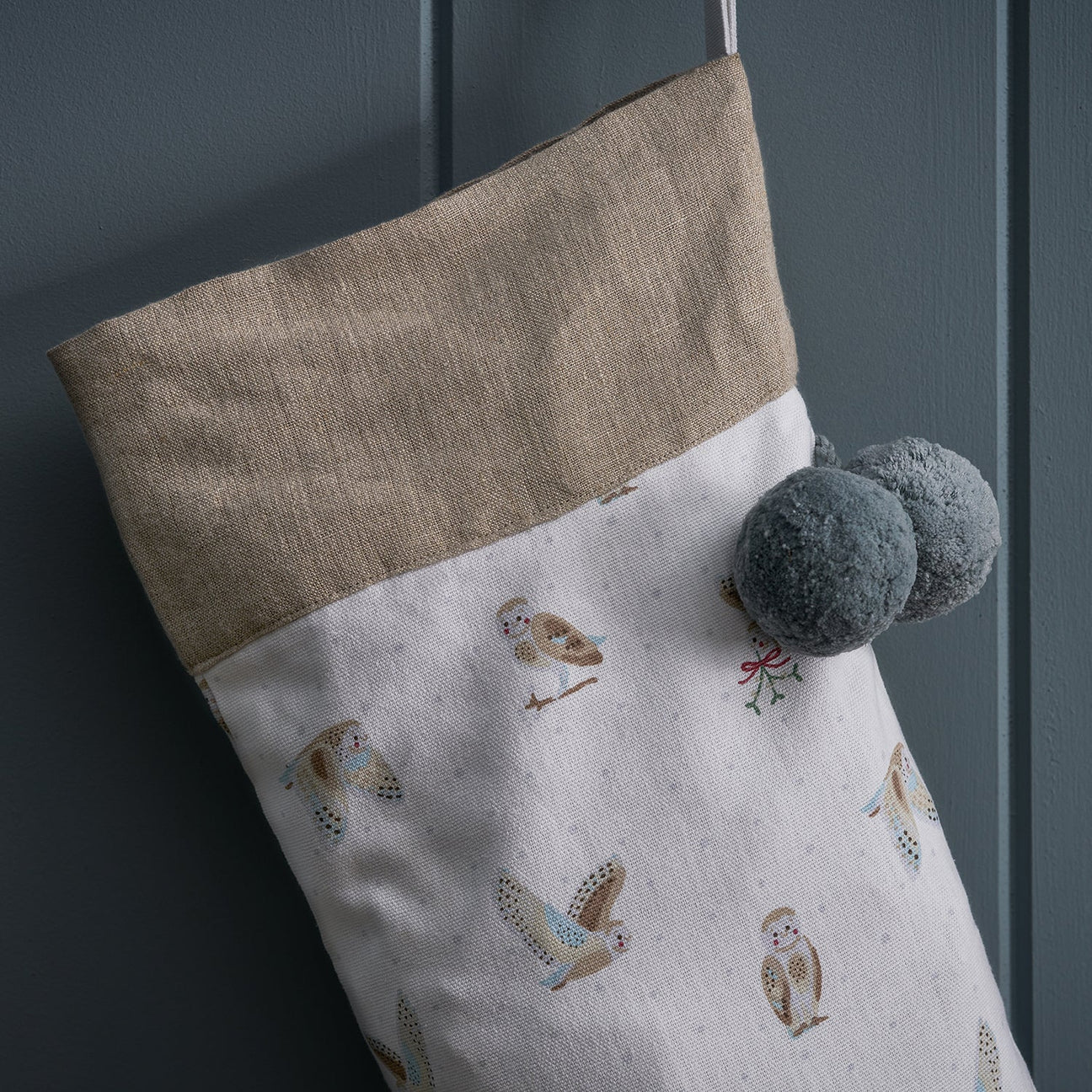Sophie Allport Snowy Owls Christmas Stocking | Putti Christmas Decorations