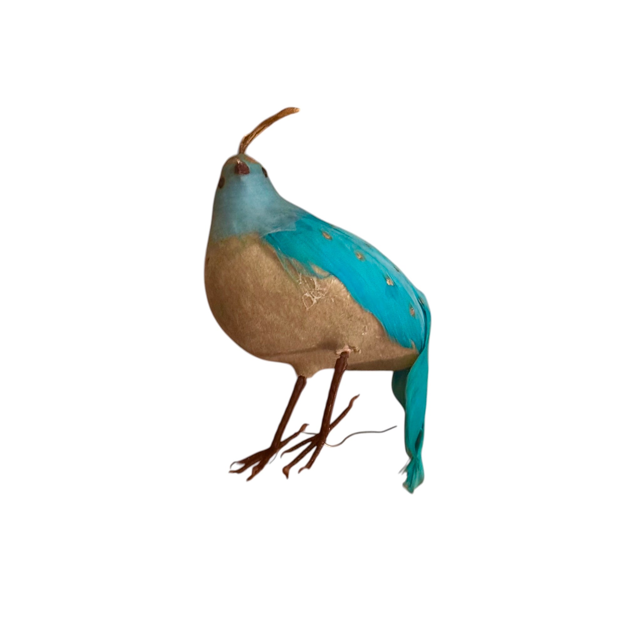Aqua Feather Partridge | Putti Christmas Decorations
