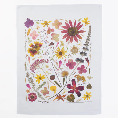 Pressed Flower Tea Towel - Autumn