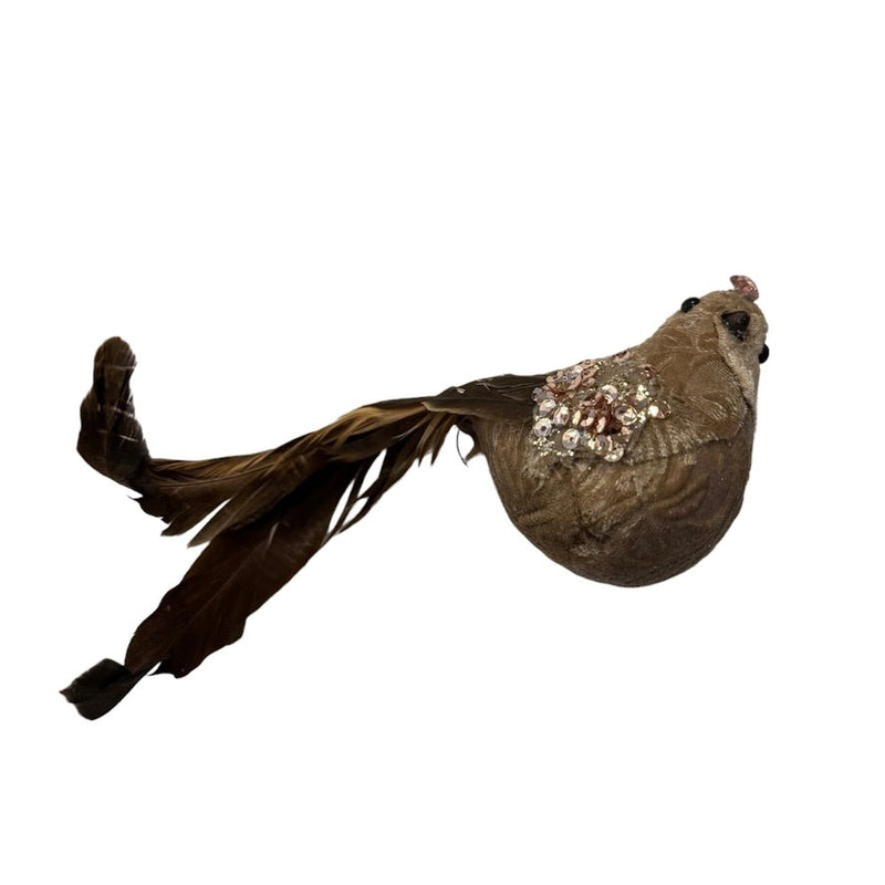 Velvet Hanging Feather Bird