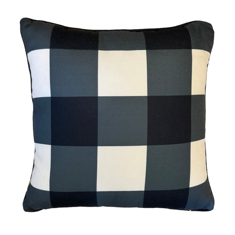 Navy Plaid Square Indoor/Outdoor Pillow | Putti Fine Furnishings