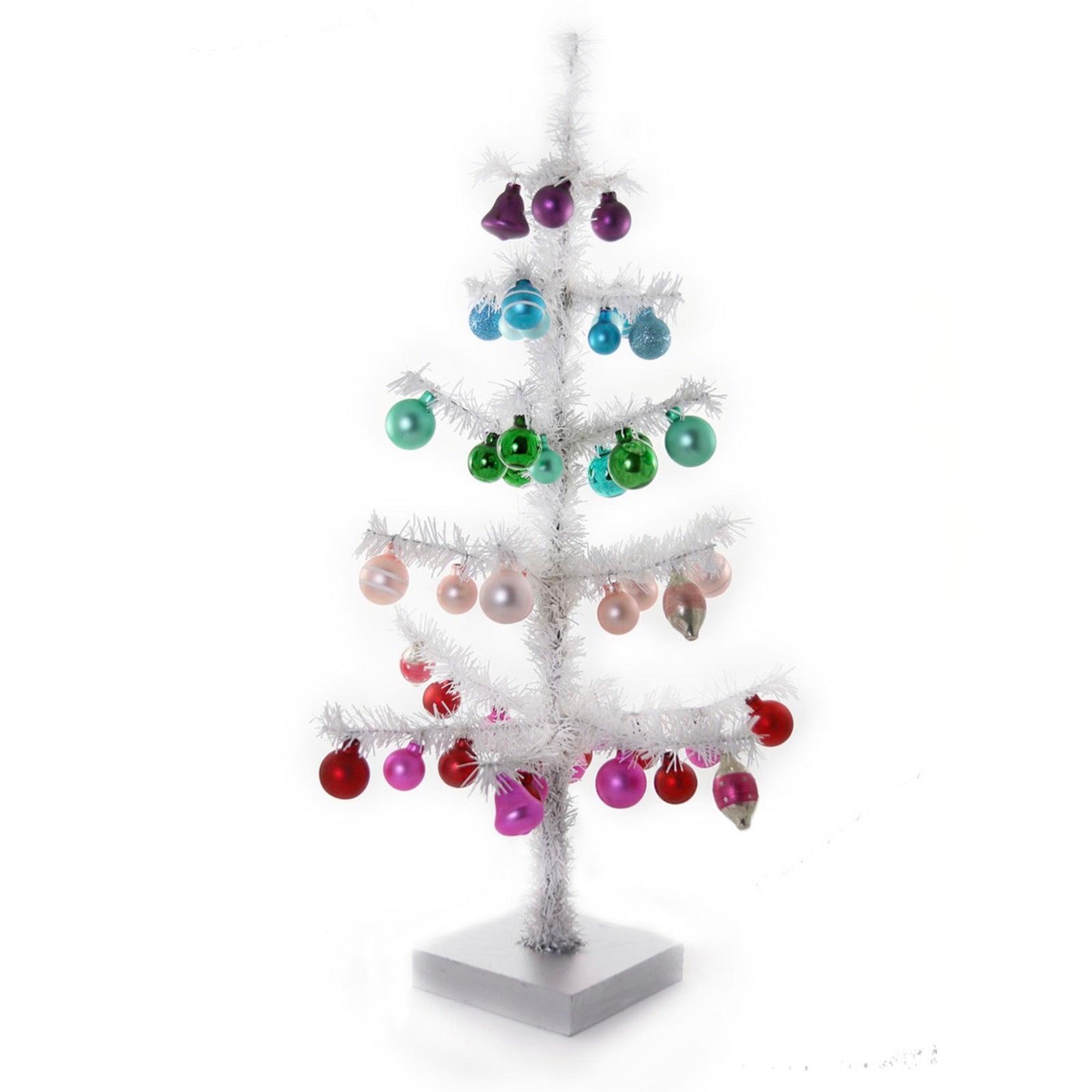 Cody Foster Decorated White Tinsel Tree - Medium