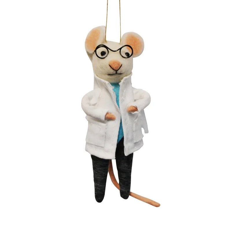 "Scientest Sam" Felt Mouse Ornament