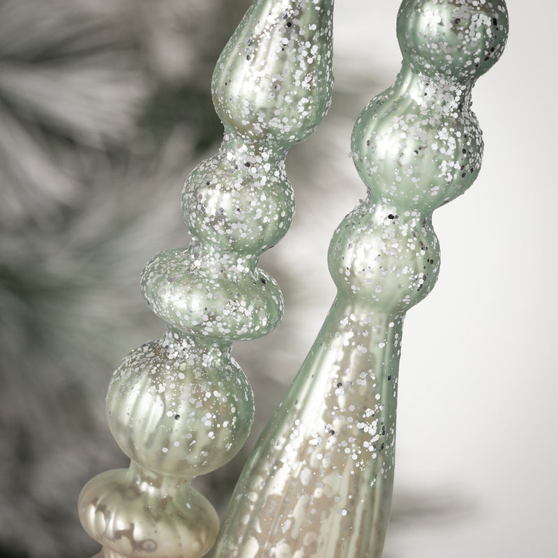 Aqua Mercury Glass Slim Finial Ornament