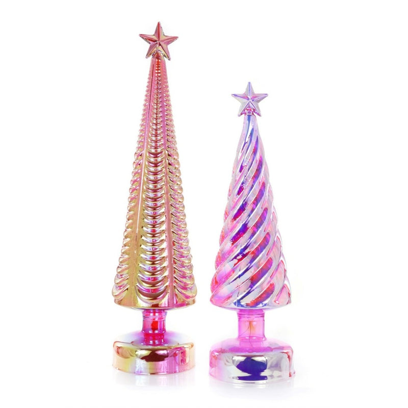 Medium Iridescent Lit Tree - Pink | Putti Christmas Decorations