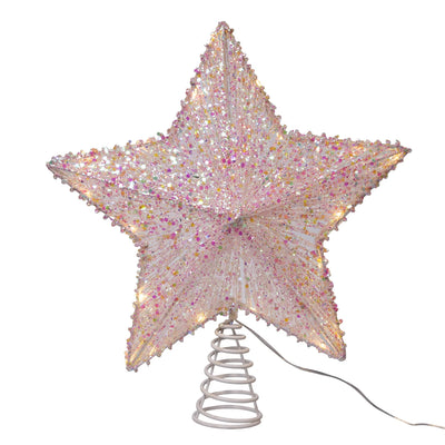 Pink Star LED Tree Topper | Putti Christmas Decorations