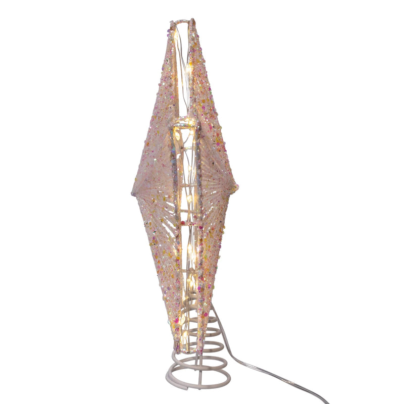 Pink Star LED Tree Topper | Putti Christmas Decorations