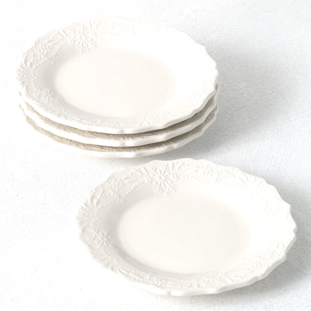 Ceramic Snowflake Side Plates - Set of 4 | Putti Fine Furnishings