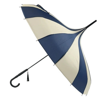 Soak London Classic Pagoda Umbrella - Navy and Cream | Putti Fine Fashions
