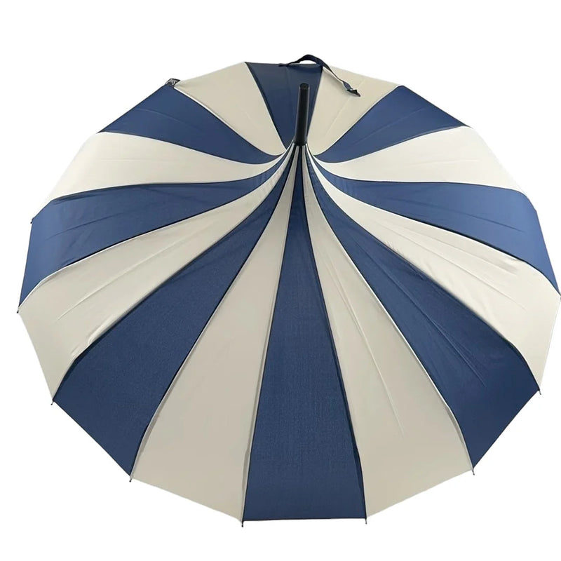 Soak London Classic Pagoda Umbrella - Navy and Cream | Putti Fine Fashions