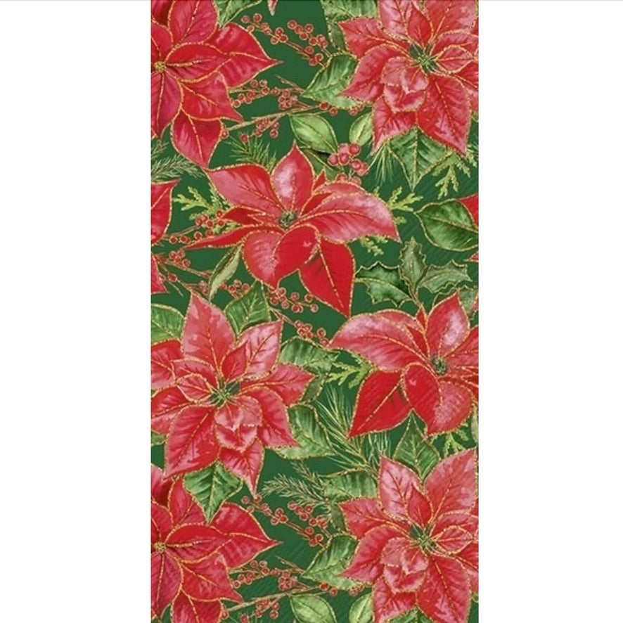 Christmas Poinsettia Paper Napkin - Guest | Putti Fiine Furnishings