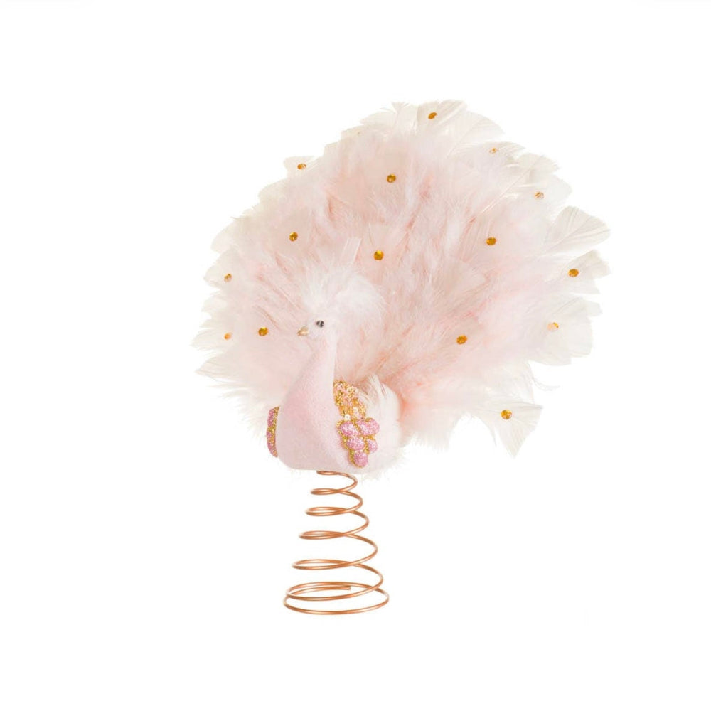 Baby Pink Peacock Tree Topper | Putti Christmas Decor