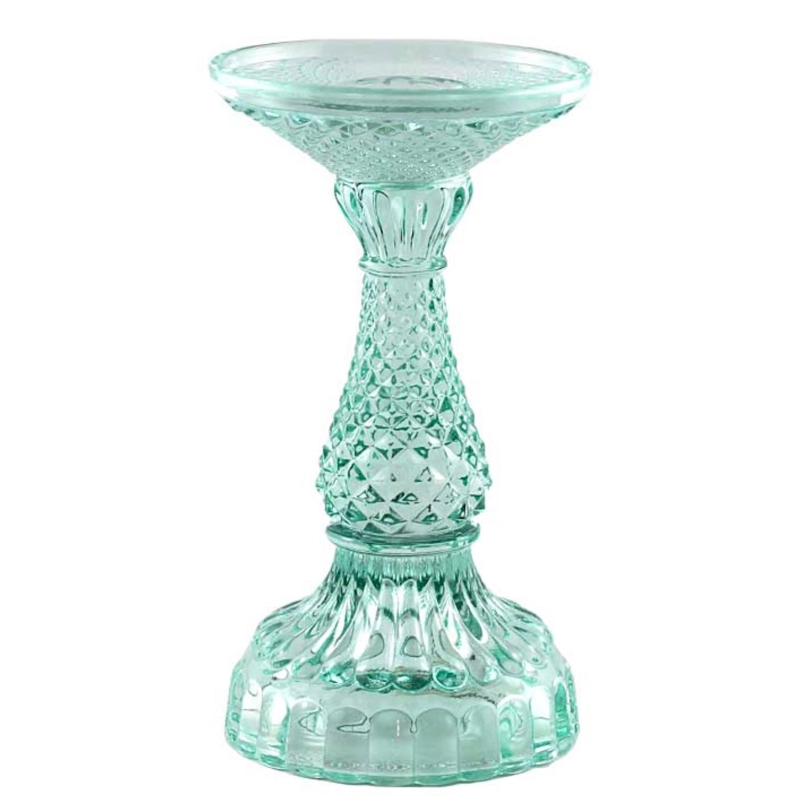 Bella Pillar Candle Holders – Aquamarine | Puttii Fine Furnishings