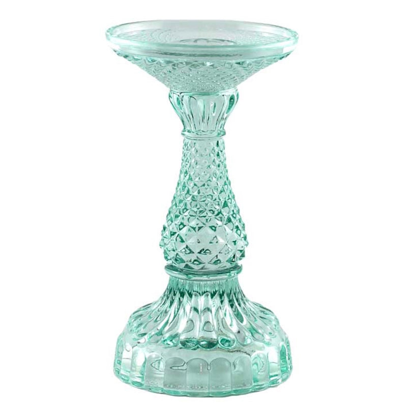 Bella Pillar Candle Holders – Aquamarine