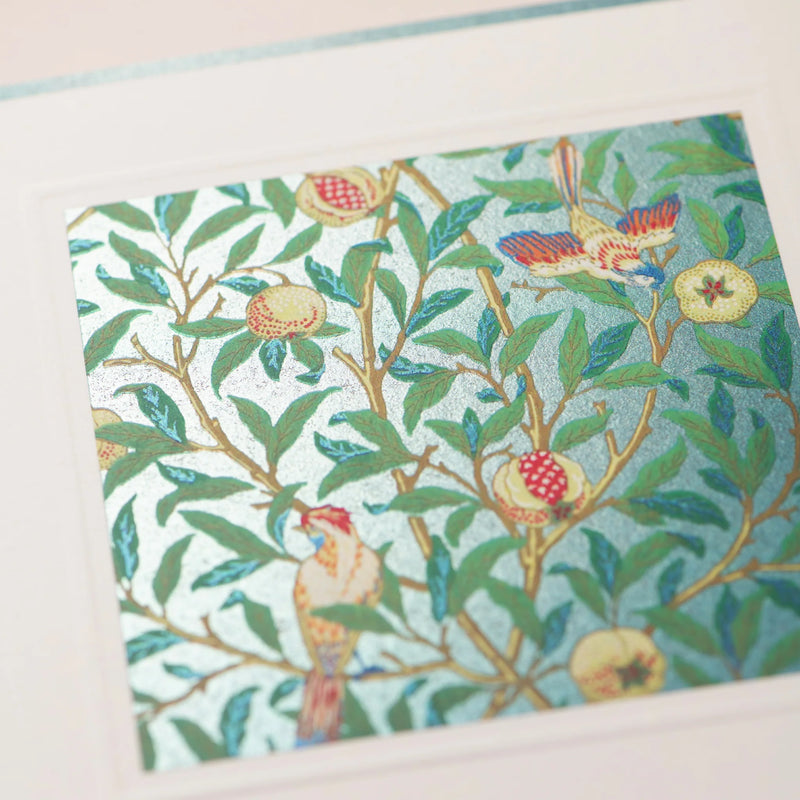 "Bird & Pomeranate" William Morris Greeting Card | Putti Celebrations 