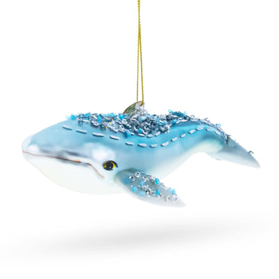 Blue Whale Glass Ornament | Putti Christmas Decorations