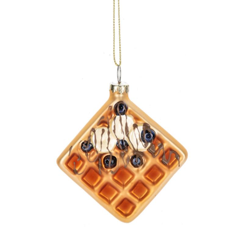 Blueberry Waffle Glass Ornament | Putti Christmas Decorations