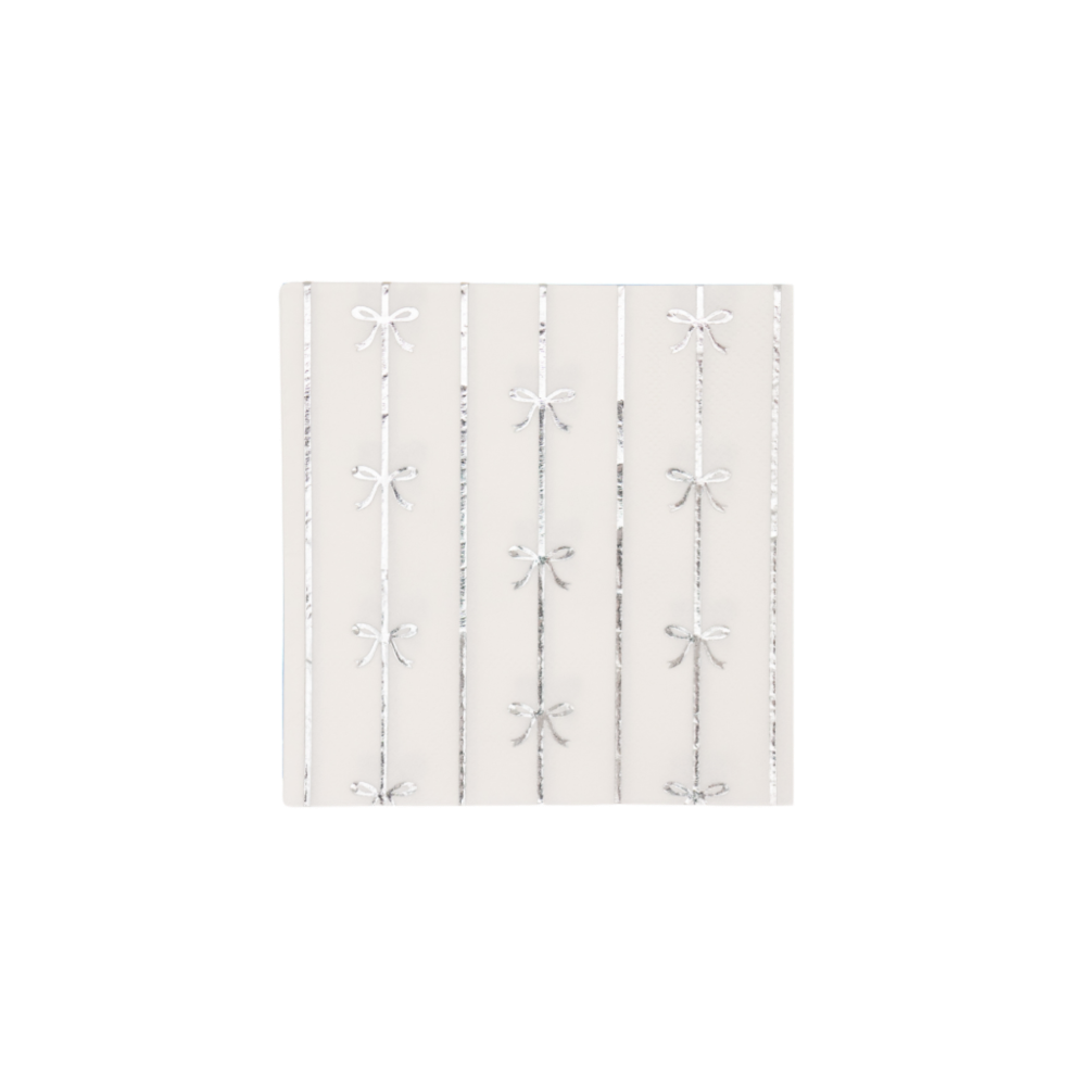 Bonjour Fête Silver Bow Small Napkins | Putti Party Supplies