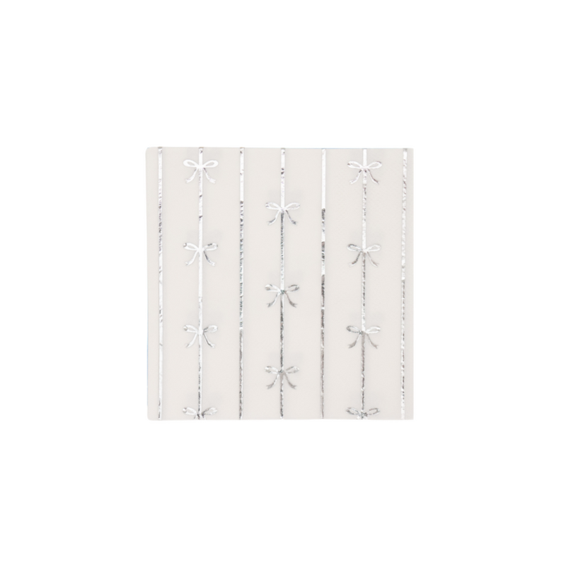 Bonjour Fête Silver Bow Small Napkins | Putti Party Supplies