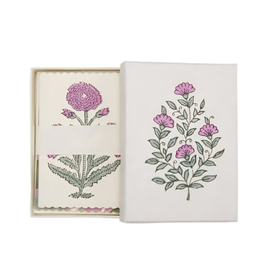 Boxed Artisan Notecard Set - Malika Lilac | Putti Fine Furnishings
