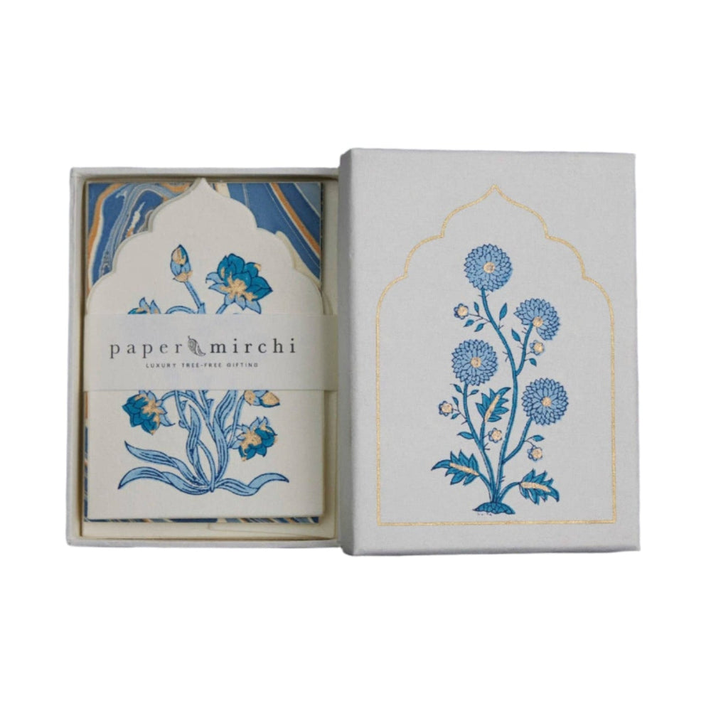 Boxed Artisan Notecard Set - Sandook Sapphire | Putti Fine Furnishings