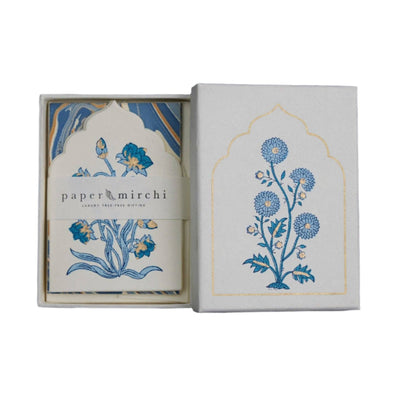 Boxed Artisan Notecard Set - Sandook Sapphire | Putti Fine Furnishings