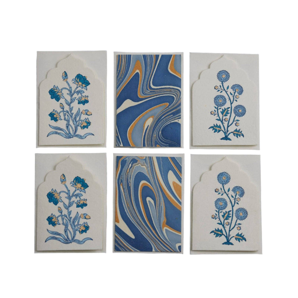 Boxed Artisan Notecard Set - Sandook Sapphire | Putti Fine Furnishings