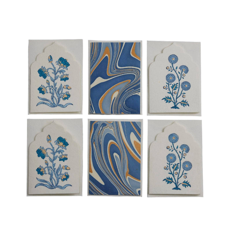 Boxed Artisan Notecard Set - Sandook Sapphire | Putti Fine Furnishings