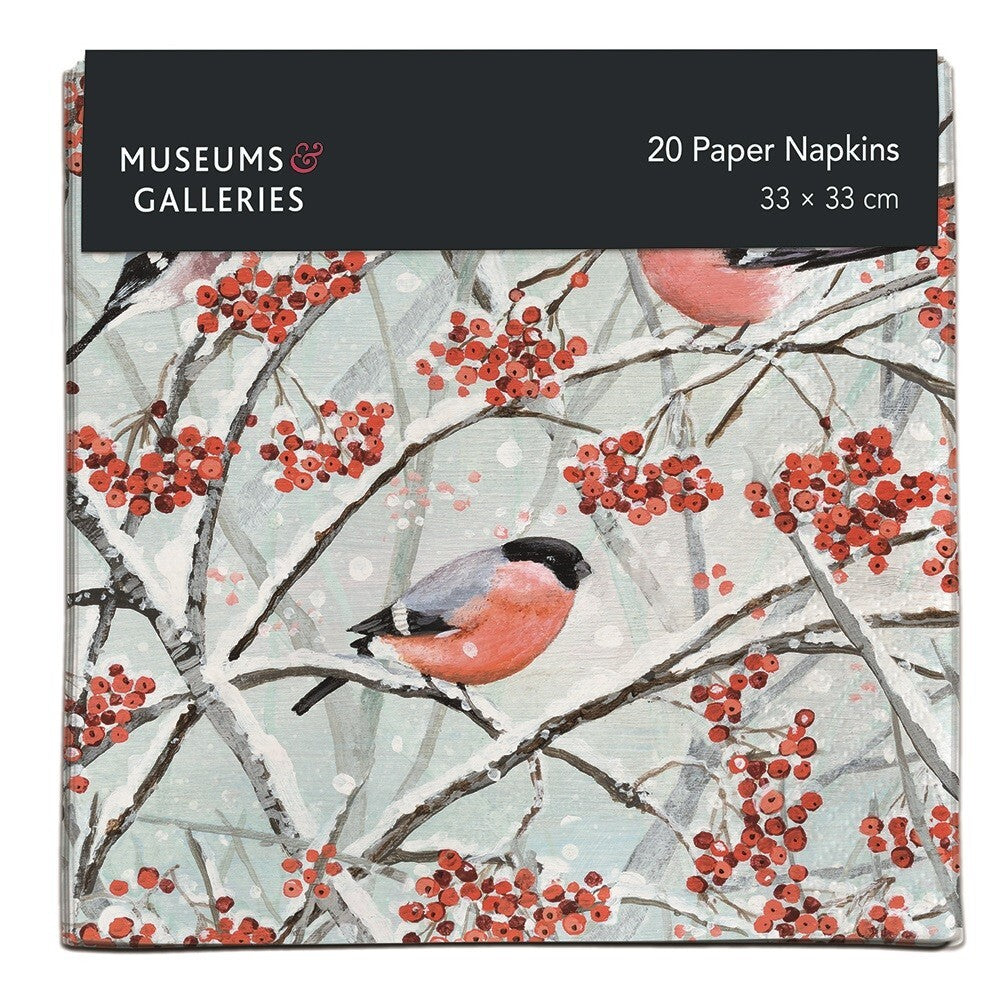 Bullfinches and Berries Christmas Napkins | Putti Christmas Entertaining