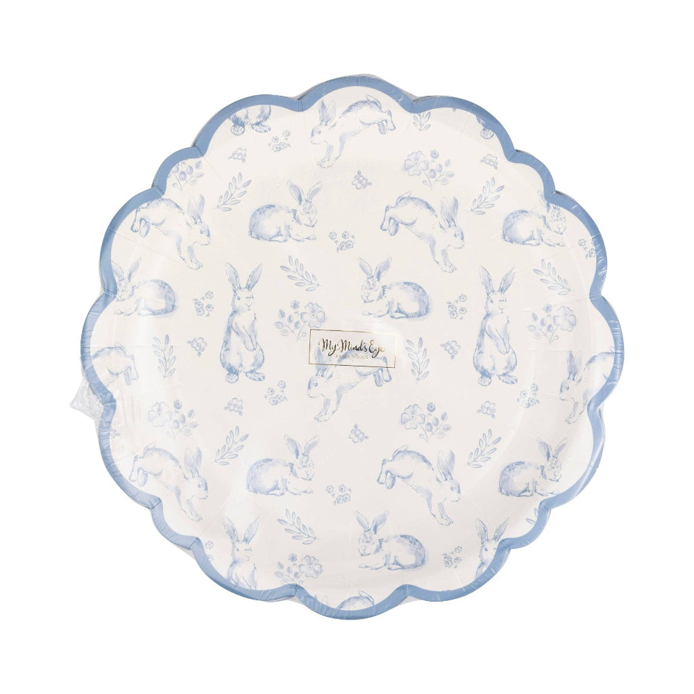 Bunny Toile Paper Plates | Putti Easter Supplies