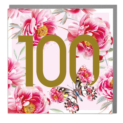 Butterfly "100" Greeting Card | Putti Celebrations