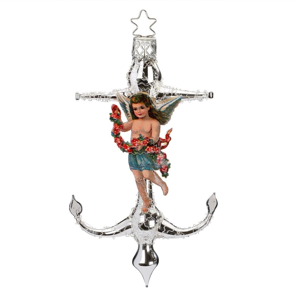 Inge Glas "Anchor of Faith" European Glass Ornament | Putti Christmas Decorations