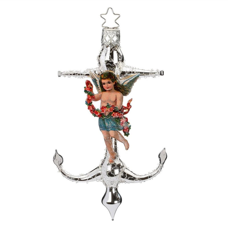 Inge Glas "Anchor of Faith" European Glass Ornament | Putti Christmas Decorations