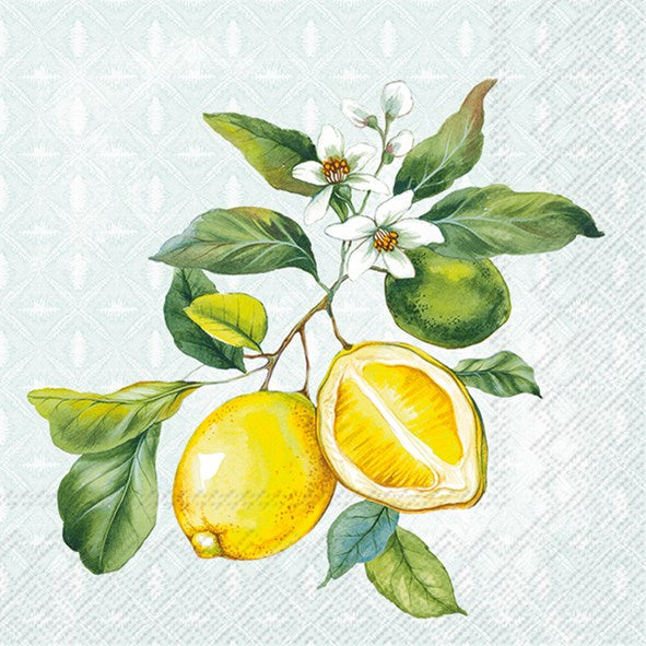 Lemon Wreath Paper Cocktail Napkins