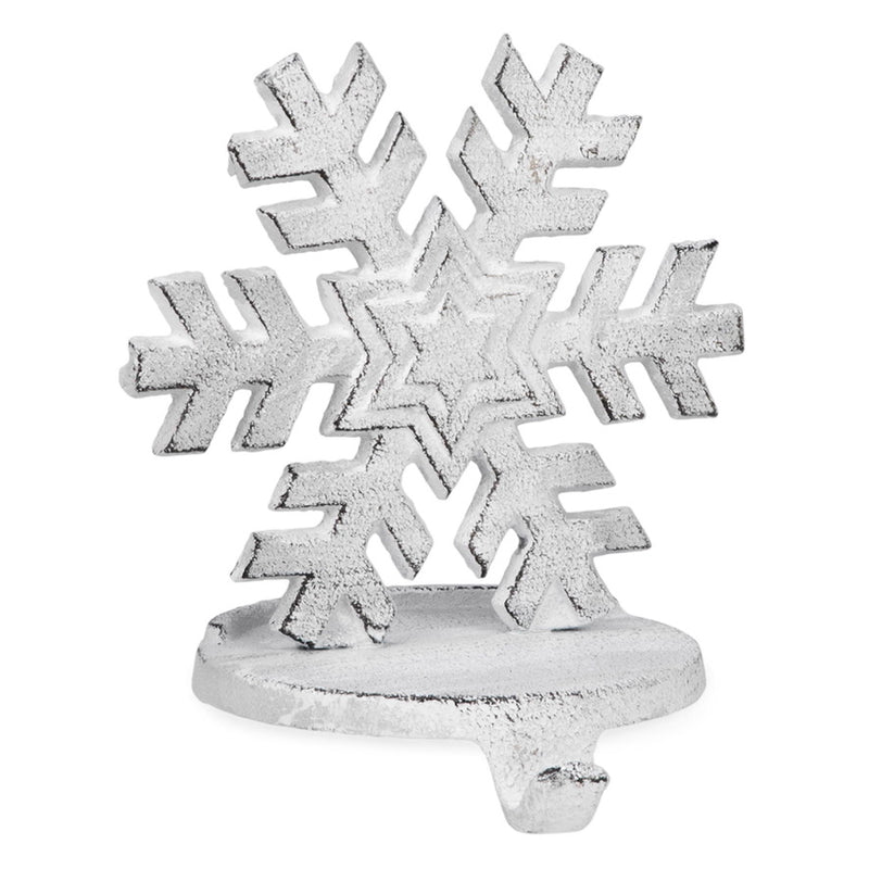 White Snnowflake Stocking Holder | Putti Christmas Decor