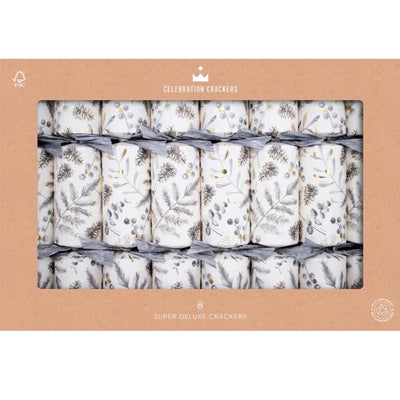 Celebration UK Silver Botanical Crackers | Putti Christmas Celebrations