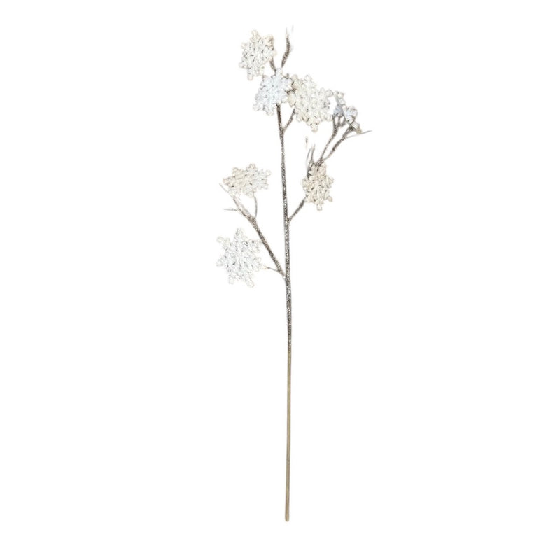 White Snowflake Twig Pick | Putti Christmas Canada