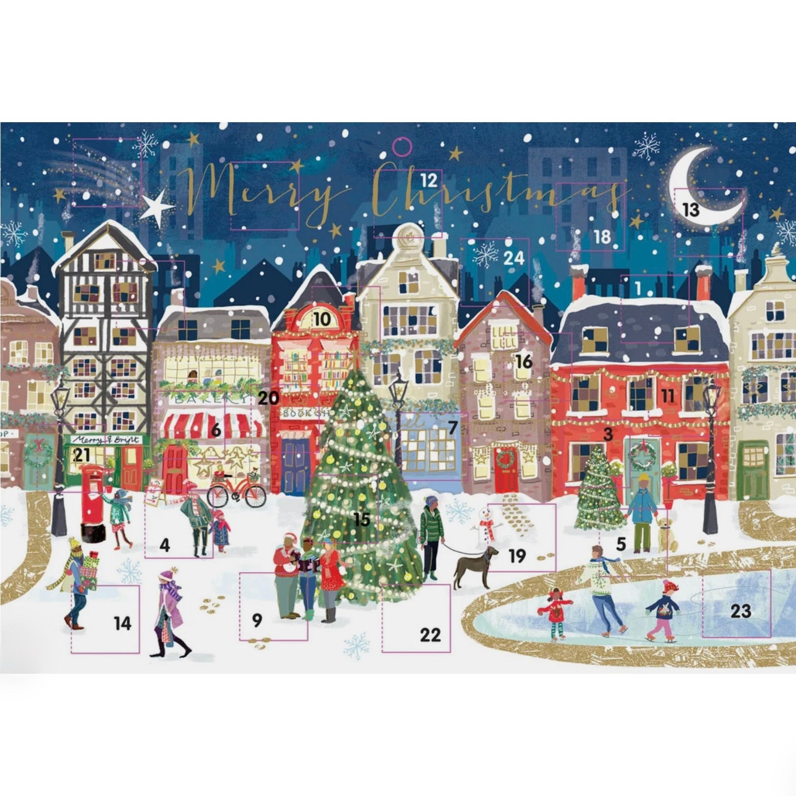 Skating In Town Horizontal Advent Calendar