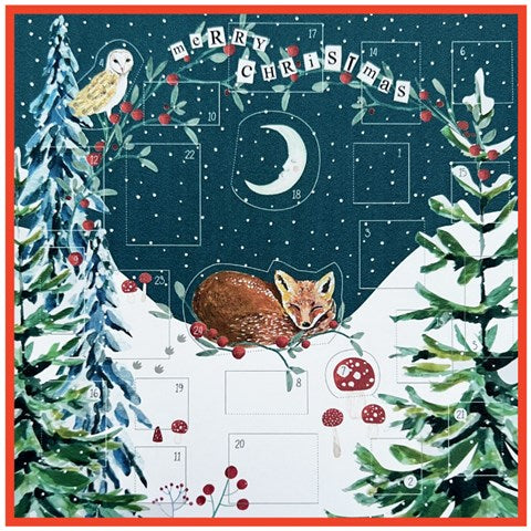 Fox Advent Calendar Christmas Card